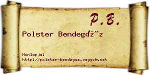 Polster Bendegúz névjegykártya